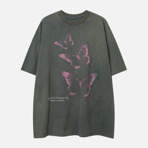 Concert Outfit Washed Butterfly Graphic Tee