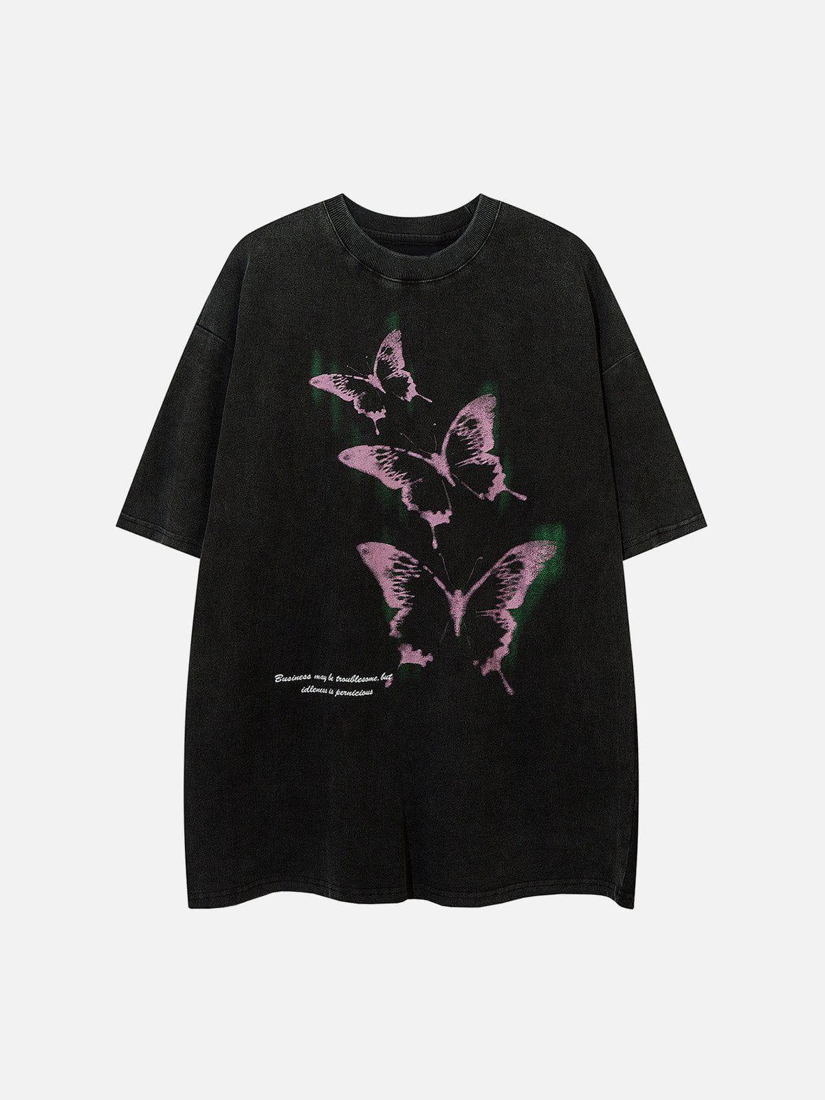 Concert Outfit Washed Butterfly Graphic Tee Concert Outfit Washed Butterfly Graphic Tee