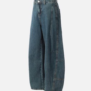 Concert Outfit Washed Deconstructed Split Scimitar Baggy Barrel Jeans
