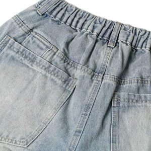 Concert Outfit Washed Distressed Deconstructed Split Denim Shorts