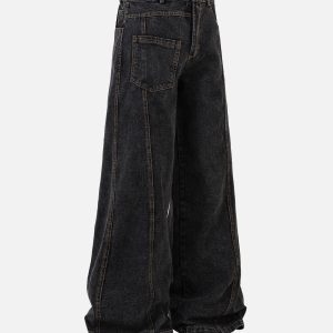 Concert Outfit Washed Distressed Deconstructed Split Jeans