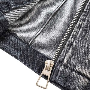 Concert Outfit Washed Distressed Denim Jacket