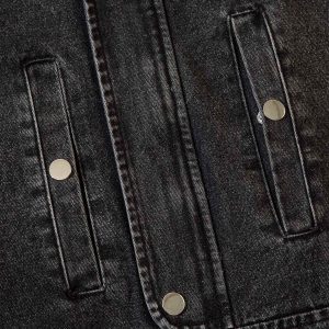 Concert Outfit Washed Distressed Denim Zip-Up Hoodie