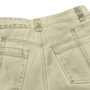 Concert Outfit Washed Distressed Detachable Scarf Barrel Jeans