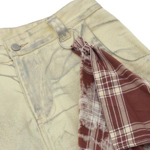 Concert Outfit Washed Distressed Detachable Scarf Barrel Jeans