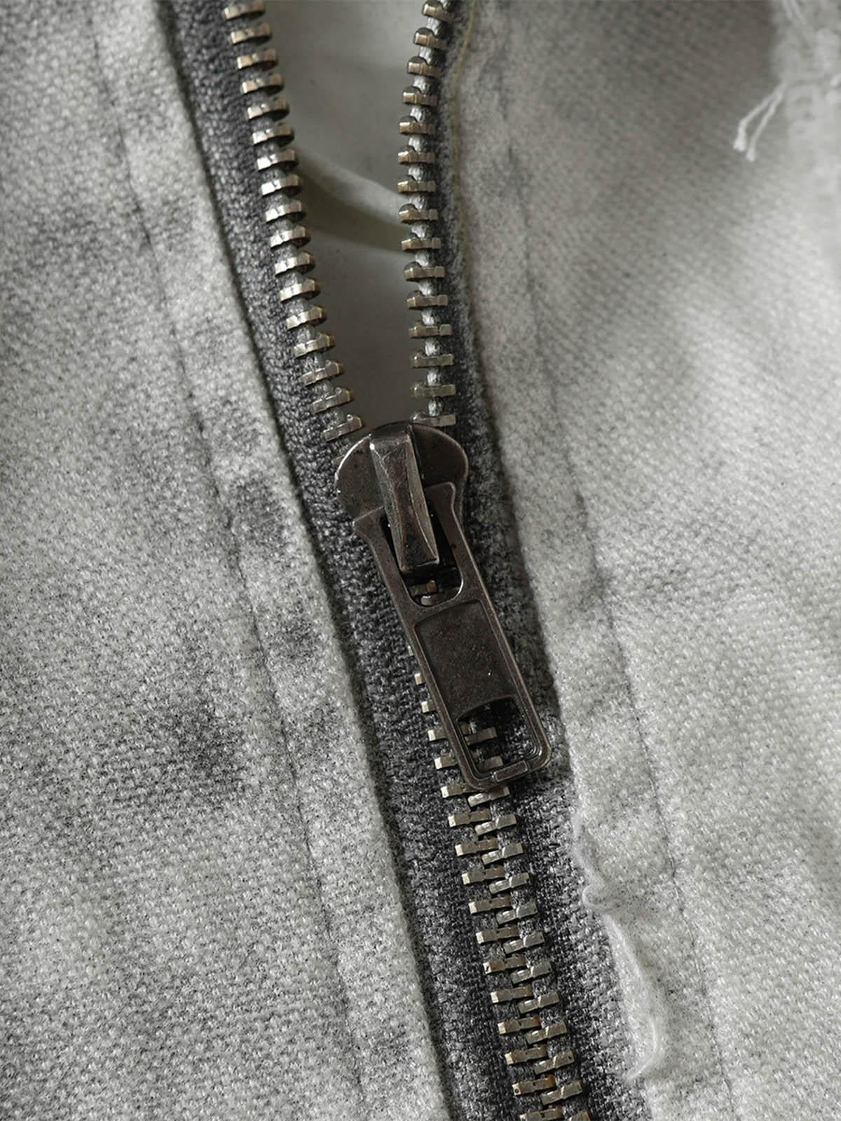 Concert Outfit Washed Distressed Fur Hooded Jacket Concert Outfit Washed Distressed Fur Hooded Jacket