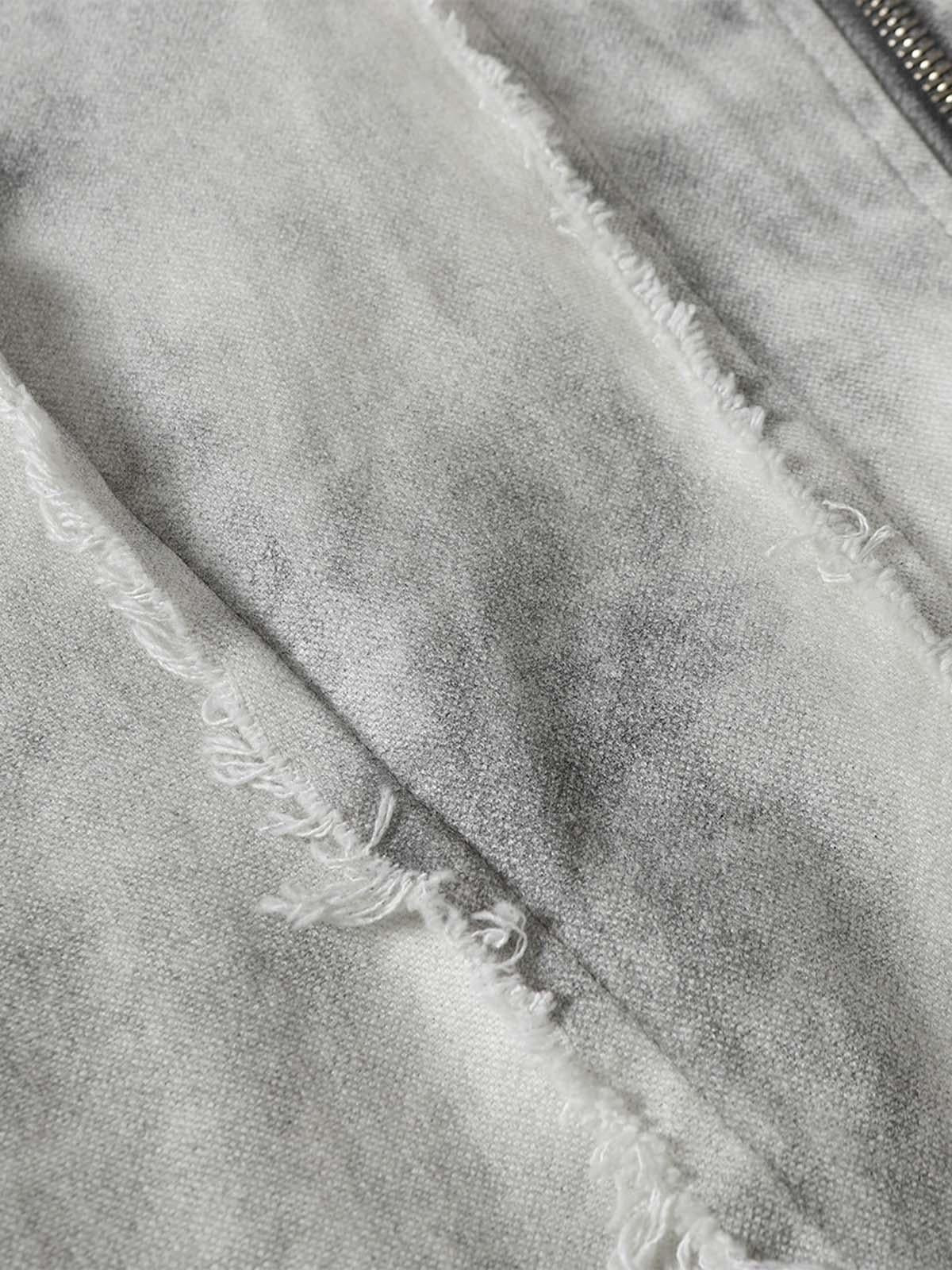 Concert Outfit Washed Distressed Fur Hooded Jacket Concert Outfit Washed Distressed Fur Hooded Jacket