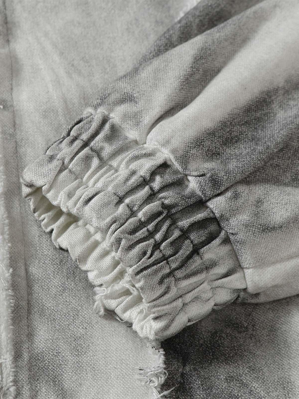 Concert Outfit Washed Distressed Fur Hooded Jacket Concert Outfit Washed Distressed Fur Hooded Jacket