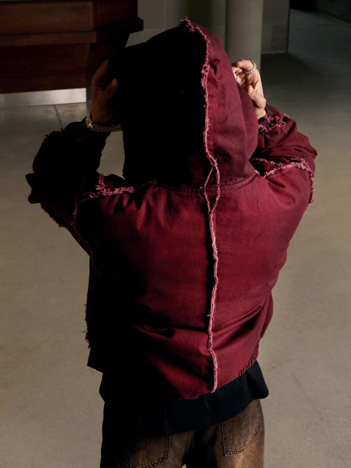 Concert Outfit Washed Distressed Fur Hooded Jacket Concert Outfit Washed Distressed Fur Hooded Jacket