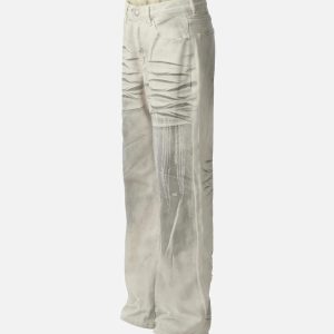 Concert Outfit Washed Distressed Jeans