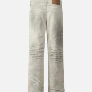 Concert Outfit Washed Distressed Jeans