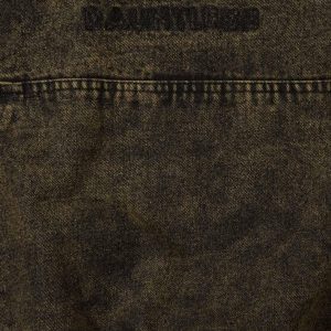 Concert Outfit Washed Distressed Letter Embroidered Denim Hoodie