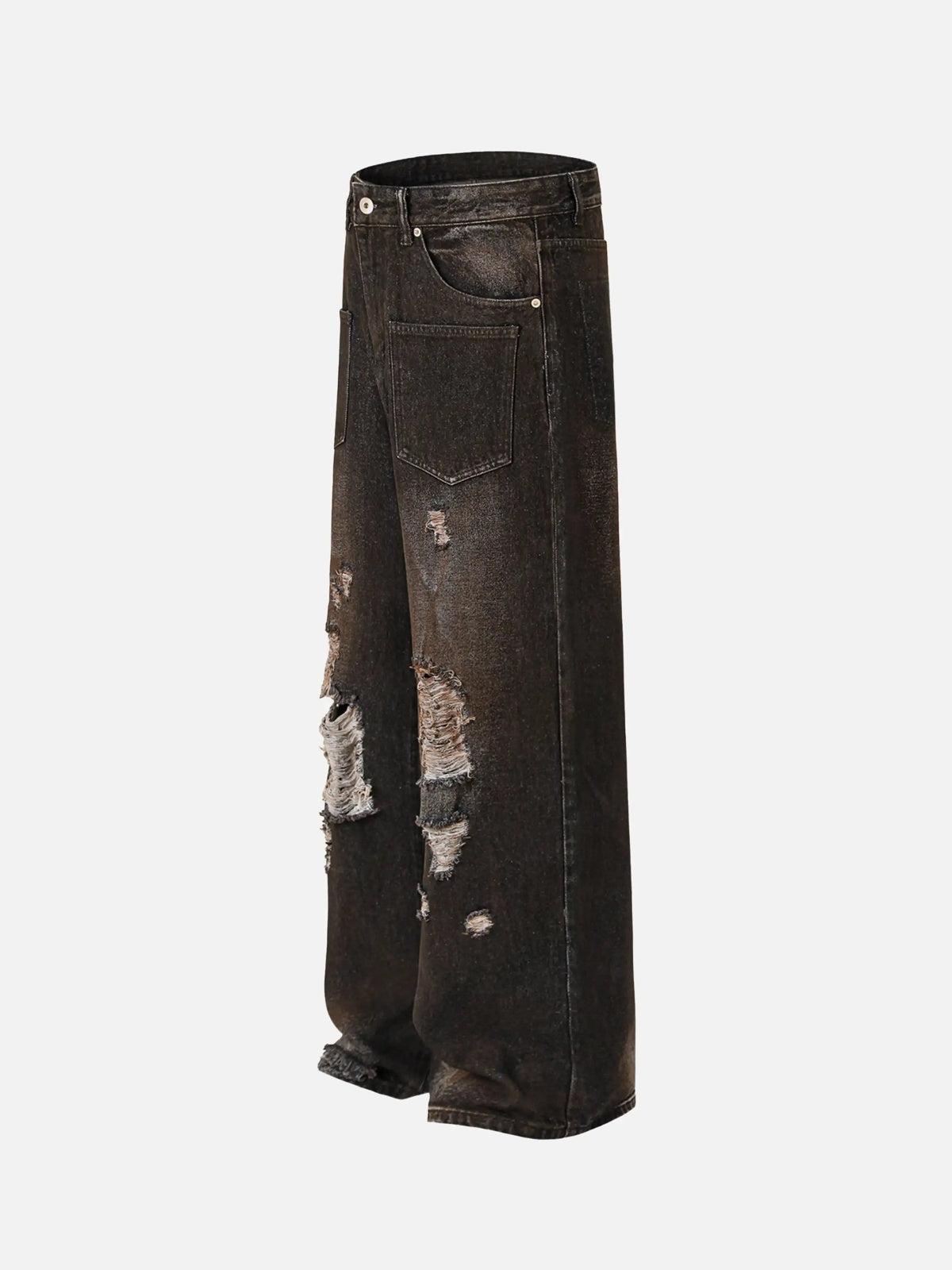 Concert Outfit Washed Distressed Multi-Pocket Ripped Jeans Concert Outfit Washed Distressed Multi-Pocket Ripped Jeans