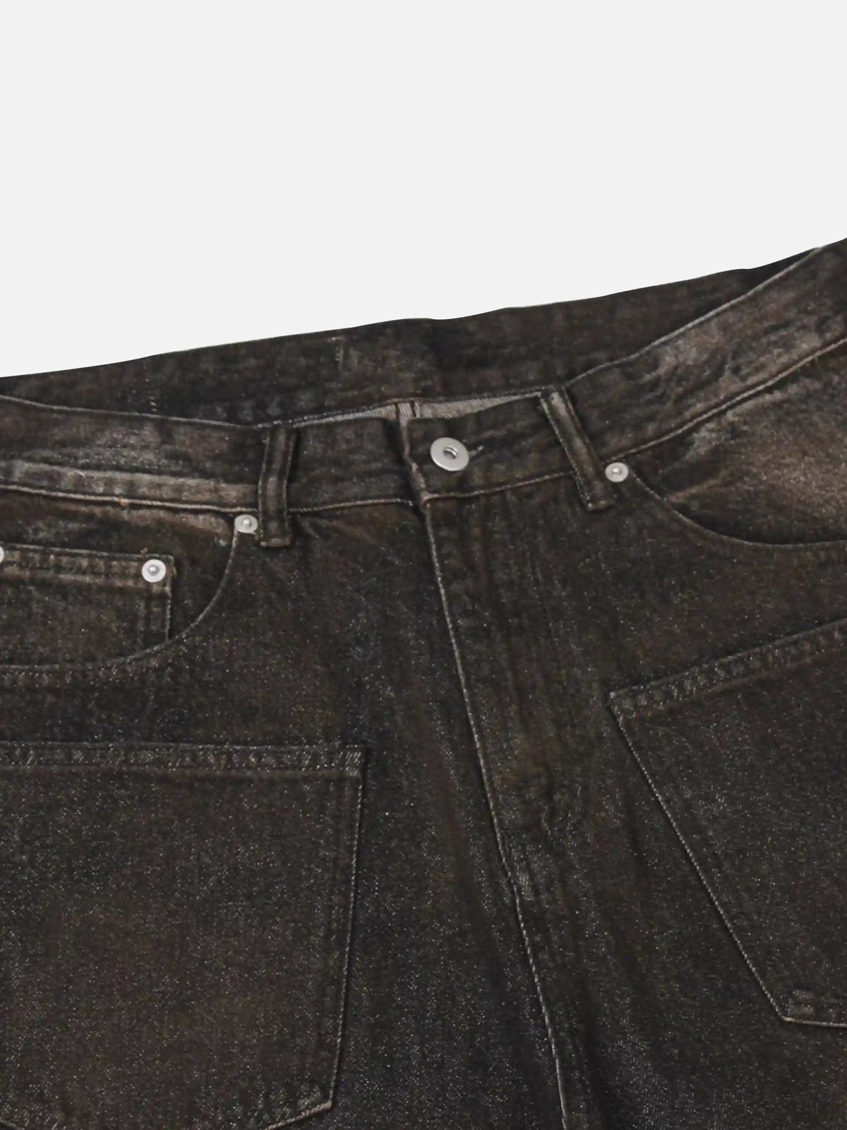 Concert Outfit Washed Distressed Multi-Pocket Ripped Jeans Concert Outfit Washed Distressed Multi-Pocket Ripped Jeans