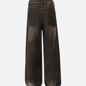 Concert Outfit Washed Distressed Multi-Pocket Ripped Jeans