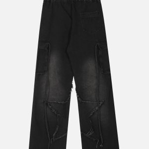 Concert Outfit Washed Distressed Star Jeans