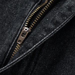 Concert Outfit Washed Distressed Stitching Camouflage Straight Jeans