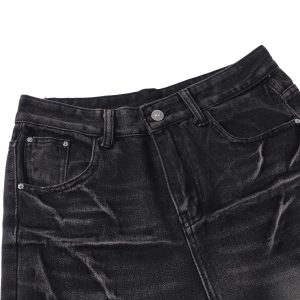 Concert Outfit Washed Distressed Straight Jeans