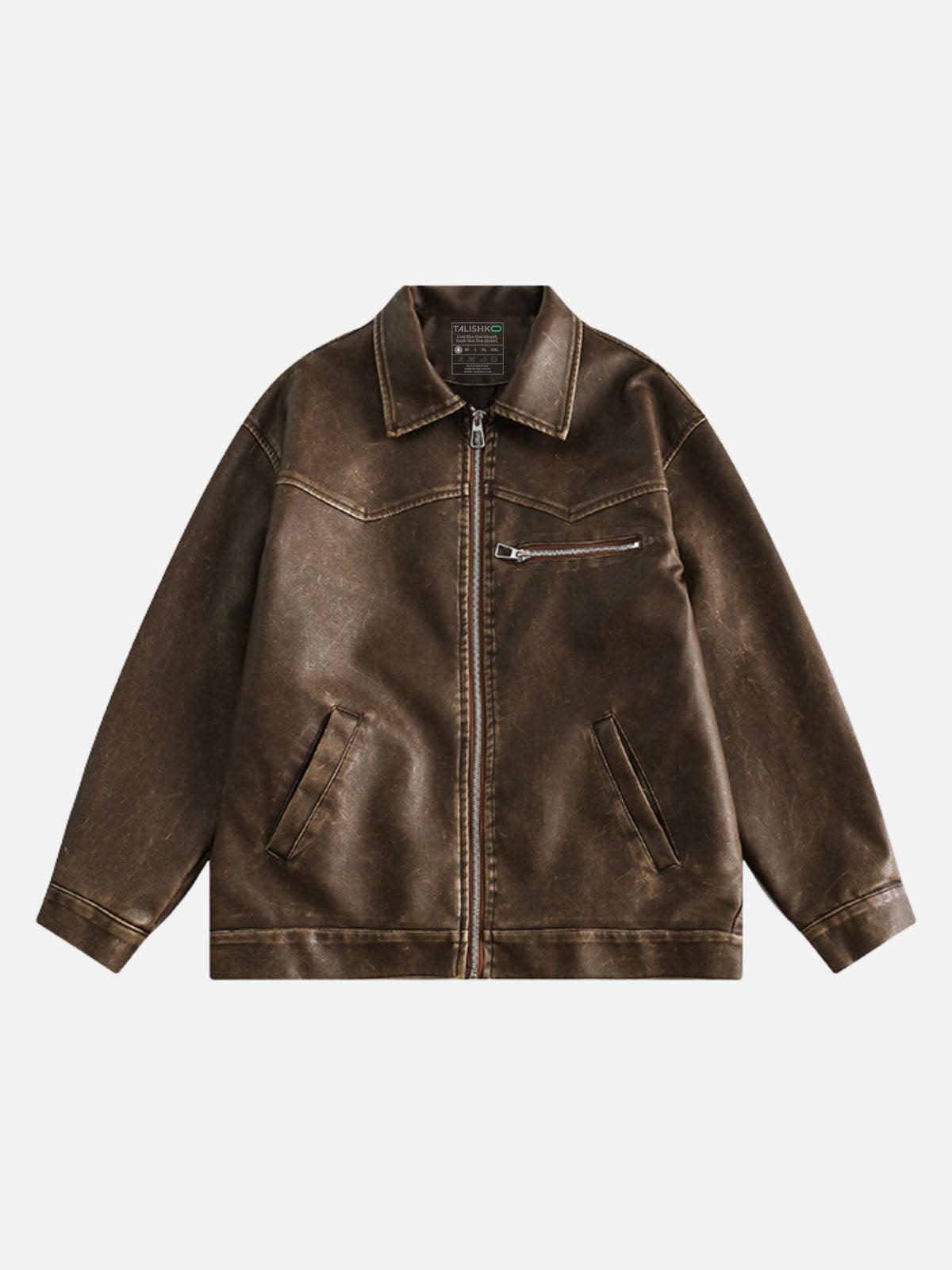 Concert Outfit Washed Faux Leather Jacket Concert Outfit Washed Faux Leather Jacket