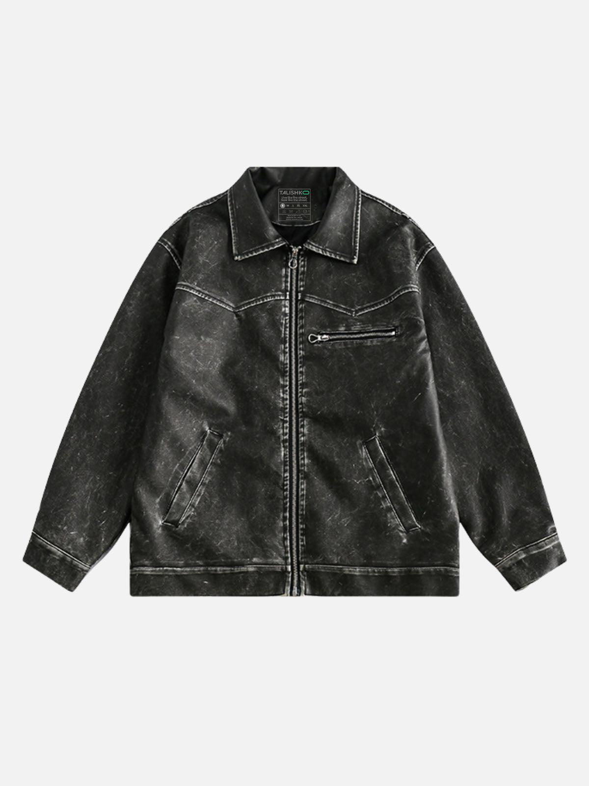 Concert Outfit Washed Faux Leather Jacket Concert Outfit Washed Faux Leather Jacket