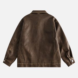 Concert Outfit Washed Faux Leather Jacket