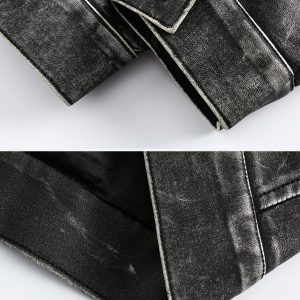 Concert Outfit Washed Faux Leather Jacket