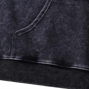 Concert Outfit Washed Flame Printed Fleece Hoodie