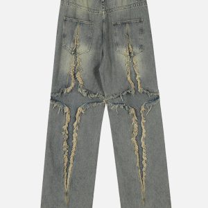 Concert Outfit Washed Fringe Jeans