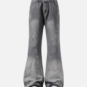 Concert Outfit Washed Gradient Flared Jeans