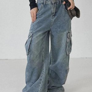 Concert Outfit Washed Gradient High Rise Straight Leg Jeans