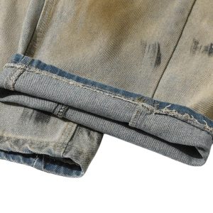 Concert Outfit Washed Graffiti Spray Paint Barrel Jeans