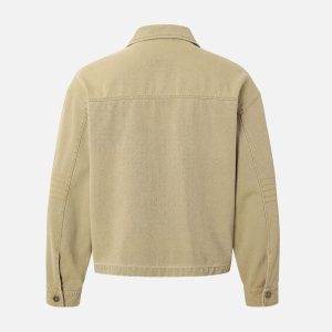 Concert Outfit Washed Graffiti Zip Up Workwear Jacket