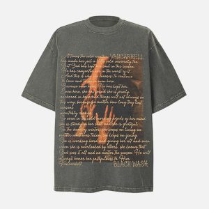 Concert Outfit Washed Graphic Crew Neck T-Shirt