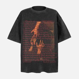 Concert Outfit Washed Graphic Crew Neck T-Shirt