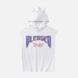 Concert Outfit Washed Hooded Cotton Undershirt