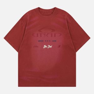 Concert Outfit Washed Letters Graphic T-Shirt