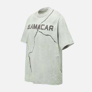 Concert Outfit Washed Lightning Oversized T-Shirt