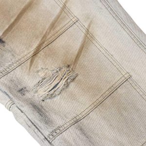 Concert Outfit Washed Mud-Dye Straight Jeans