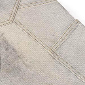 Concert Outfit Washed Mud-Dye Straight Jeans