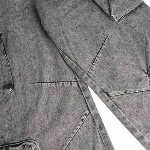 Concert Outfit Washed Multi-Pocket Cargo Jeans