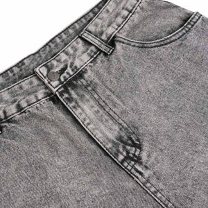 Concert Outfit Washed Multi-Pocket Cargo Jeans