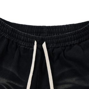 Concert Outfit Washed Multi Pocket Drawstring Cargo Jeans