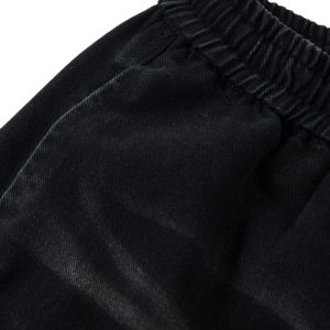 Concert Outfit Washed Multi Pocket Drawstring Cargo Jeans