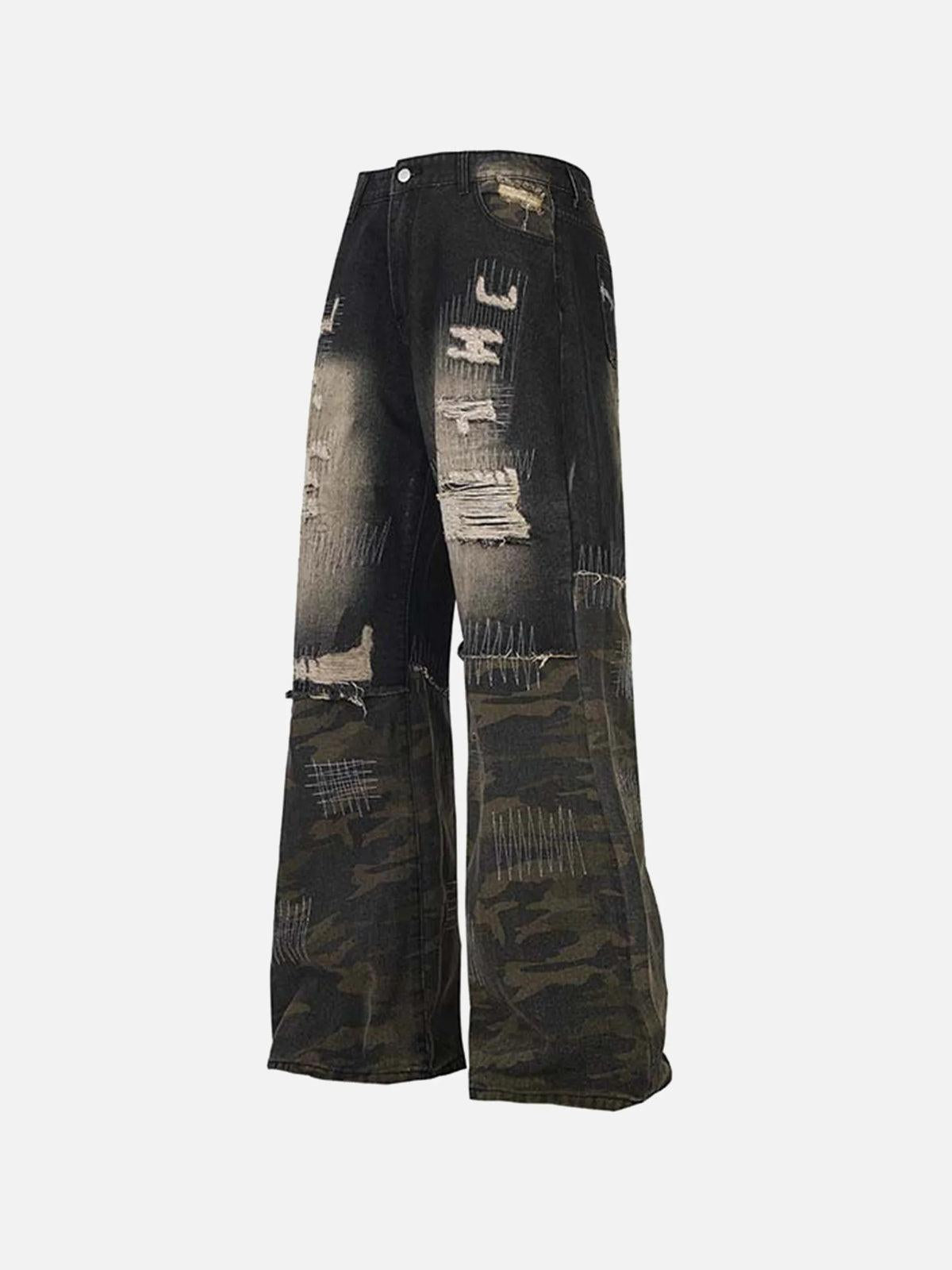 Concert Outfit Washed Panel Camouflage Jeans Concert Outfit Washed Panel Camouflage Jeans
