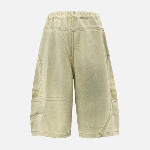 Concert Outfit Washed Print Baggy Denim Shorts