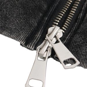 Concert Outfit Washed Racing Zip Up Hoodie