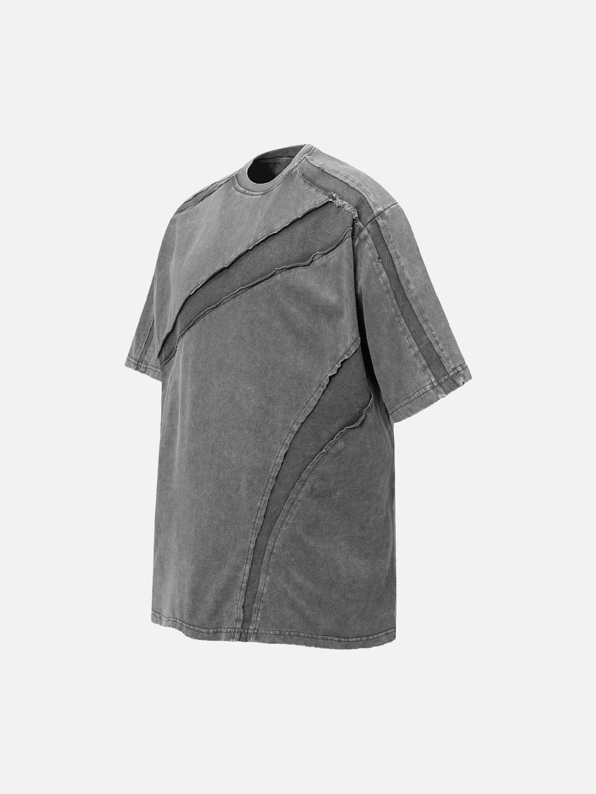 Concert Outfit Washed Raw Edge Split Oversized T-Shirt Concert Outfit Washed Raw Edge Split Oversized T-Shirt