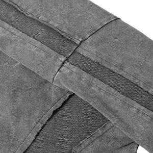 Concert Outfit Washed Raw Edge Split Oversized T-Shirt