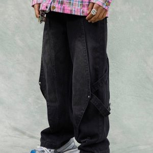 Concert Outfit Washed Ripped Denim Jeans