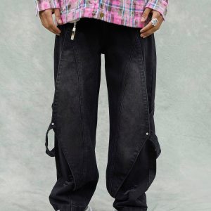 Concert Outfit Washed Ripped Denim Jeans